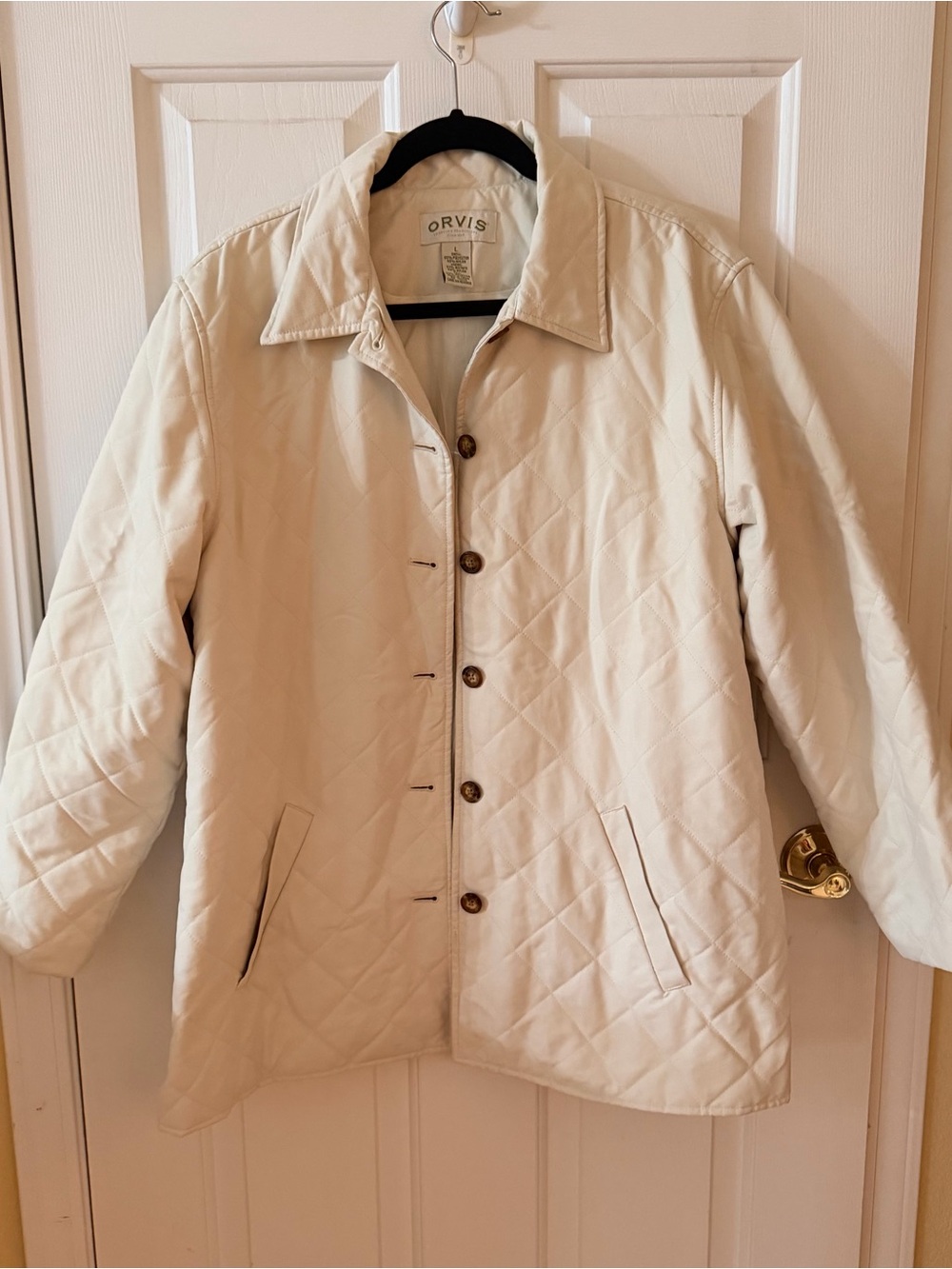 Orvis Women's Quilted Cream Button-Front Jacket